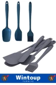Özel Seri Gıda Sınıfı BPA İçermeyen Mutfak Yemek Hazırlık Pratik 6 Parça Silikon Spatula Fırça Seti - 4