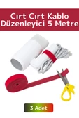 Özel Yüksek Kaliteli Kablo Bahçe Düzenleyici Çok Amaçlı Cırt Cırt Düzenleyici Organizer 5Metre 3Adet - 1