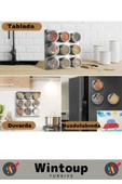 Premium Kompakt Yüksek Kaliteli Çelik Mıknatıslı Kuru Gıda Bakliyat Baharatlık 6'lı Set - 3