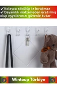 Özel Çok Fonksiyonlu Mutfak Banyo Askısı İz Bırakmaz Kendinden Yapışkanlı 5 Kancalı Askı Seti 2 Adet - 2