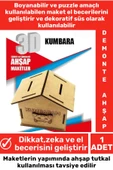 Özel 3D Görsel Zeka Geliştirici Boyanabilir Çocuk Yetişkin Puzzle Dekoratif Demonte Ahşap Oyun Maket - 1