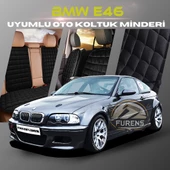 Bmw E46 Siyah Renk Tay Tüyü Cepli & Terletmez Sırtlı Oto Koltuk Minder Seti - Koltuk Koruma Kılıfı (ÖN & ARKA TAM SET) thumbnail 1