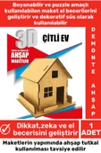Özel 3D Görsel Zeka Geliştirici Boyanabilir Çocuk Yetişkin Puzzle Dekoratif Demonte Ahşap Oyun Maket - 1