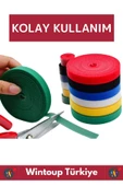 Özel Yüksek Kaliteli Kablo Bahçe Düzenleyici Çok Amaçlı Cırt Cırt Düzenleyici Organizer 5Metre 3Adet - 3