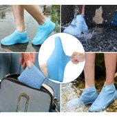 SİYAH Silikon Yağmur Koruyucu Ayakkabı Kılıfı Kaymaz Su Kir Geçirmez (LARGE  38-41 NUMARA) - 2