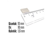 Neodyum Mıknatıs Köşeli  15x10mm , Kalınlık 1.5 mm ( 5 Adet) - 2