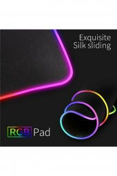 RGB Siyah Oyuncu Mousepad Işıklı 70*30 Mouse Pad - 3