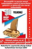 Özel 3D Görsel Zeka Geliştirici Boyanabilir Çocuk Yetişkin Puzzle Dekoratif Demonte Ahşap Oyun Maket - 1
