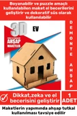 Özel 3D Görsel Zeka Geliştirici Boyanabilir Çocuk Yetişkin Puzzle Dekoratif Demonte Ahşap Oyun Maket - 1