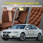 Volksvogen Passat B5 Kahverengi Renk Tay Tüyü Cepli & Terletmez Sırtlı Oto Koltuk Minder Seti - Koltuk Koruma Kılıfı (ÖN & ARKA TAM SET) thumbnail 1