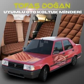 Tofaş Doğan Kahverengi Renk Tay Tüyü Cepli & Terletmez Sırtlı Oto Koltuk Minder Seti - Koltuk Koruma Kılıfı (ÖN & ARKA TAM SET) thumbnail 1