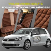 Volksvogen Golf 6 Kahverengi Renk Tay Tüyü Cepli & Terletmez Sırtlı Oto Koltuk Minder Seti - Koltuk Koruma Kılıfı (ÖN & ARKA TAM SET) thumbnail 1
