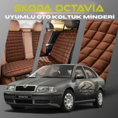 Skoda Octavia Kahverengi Renk Tay Tüyü Cepli & Terletmez Sırtlı Oto Koltuk Minder Seti - Koltuk Koruma Kılıfı (ÖN & ARKA TAM SET) thumbnail 1