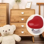 Periboia 4 Adet Kalp Şekilli Yapışkanlı Çekmece Tutucu Dolap Gardırop Tutacak Kapı Pencere Çekmece Kulp - 3