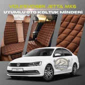 Volksvogen Jetta mk6 Kahverengi Renk Tay Tüyü Cepli & Terletmez Sırtlı Oto Koltuk Minder Seti - Koltuk Koruma Kılıfı (ÖN & ARKA TAM SET) thumbnail 1