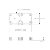 32650, 32700 ve Lifepo4 Şarjlı Piller İçin 2li Tutucu ve Birleştirici Battery Holder - 3