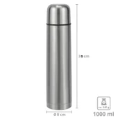 Periboia Sıcak Soğuk Korumalı Çelik Termos 1 Litre – Çift Kapaklı Aç Kapa Düğmeli Seyahat Tipi Termos-777 HC - 4