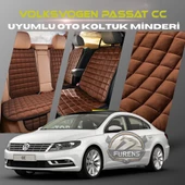 Volksvogen Passat cc Kahverengi Renk Tay Tüyü Cepli & Terletmez Sırtlı Oto Koltuk Minder Seti - Koltuk Koruma Kılıfı (ÖN & ARKA TAM SET) thumbnail 1