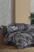Clasy %100 Pamuk Ranforce Uyku Seti Çift Kişilik Lenora V4 Antrasit - 4