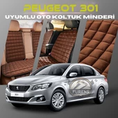 Peugeot 301 Kahverengi Renk Tay Tüyü Cepli & Terletmez Sırtlı Oto Koltuk Minder Seti - Koltuk Koruma Kılıfı (ÖN & ARKA TAM SET) - 1