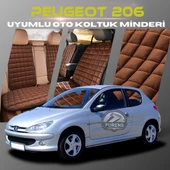 Peugeot 206 Kahverengi Renk Tay Tüyü Cepli & Terletmez Sırtlı Oto Koltuk Minder Seti - Koltuk Koruma Kılıfı (ÖN & ARKA TAM SET) thumbnail 1