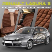 Renault Laguna 3 Kahverengi Renk Tay Tüyü Cepli & Terletmez Sırtlı Oto Koltuk Minder Seti - Koltuk Koruma Kılıfı (ÖN & ARKA TAM SET) thumbnail 1