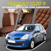 Renault Clio 3 Kahverengi Renk Tay Tüyü Cepli & Terletmez Sırtlı Oto Koltuk Minder Seti - Koltuk Koruma Kılıfı (ÖN & ARKA TAM SET) thumbnail 1