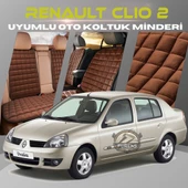 Renault Clio 2 Kahverengi Renk Tay Tüyü Cepli & Terletmez Sırtlı Oto Koltuk Minder Seti - Koltuk Koruma Kılıfı (ÖN & ARKA TAM SET) thumbnail 1
