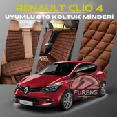 Renault Clio 4 Kahverengi Renk Tay Tüyü Cepli & Terletmez Sırtlı Oto Koltuk Minder Seti - Koltuk Koruma Kılıfı (ÖN & ARKA TAM SET) thumbnail 1