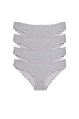 4 adet Süper Eko Set Likralı Kadın Slip Külot Gri thumbnail 1