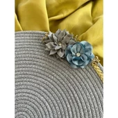 DecoHandy 39cm Çiçekli Jüt Örme Supla Amerikan Servis thumbnail 2