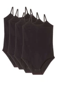 4 Adet İp Askılı Kadın Çıtçıtlı Body Siyah thumbnail 1