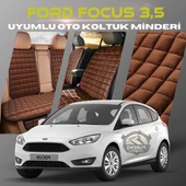 Ford Focus 3.5 Kahverengi Renk Tay Tüyü Cepli & Terletmez Sırtlı Oto Koltuk Minder Seti - Koltuk Koruma Kılıfı (ÖN & ARKA TAM SET) thumbnail 1