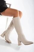 Artı-Artı028-0132  Kadın Günlük Kalın Topuklu Bej Cilt Çizme thumbnail 3