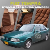 Fiat Tempra Kahverengi Renk Tay Tüyü Cepli & Terletmez Sırtlı Oto Koltuk Minder Seti - Koltuk Koruma Kılıfı (ÖN & ARKA TAM SET) - 1