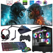 i5 14400F 32GB DDR4 1TB M2 8GB RTX4060 Çift 24" 100Hz Monitörlü Oyun Bilgisayarı (Gaming SET) - 1