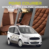 Ford Courier Kahverengi Renk Tay Tüyü Cepli & Terletmez Sırtlı Oto Koltuk Minder Seti - Koltuk Koruma Kılıfı (ÖN & ARKA TAM SET) thumbnail 1
