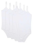4 Adet İp Askılı Kadın Çıtçıtlı Body Beyaz - 1