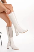Artı-Artı028-0132  Kadın Günlük Kalın Topuklu Bej Cilt Çizme thumbnail 1