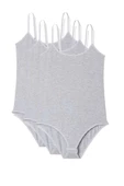 3 Adet İp Askılı Kadın Çıtçıtlı Body Gri thumbnail 1