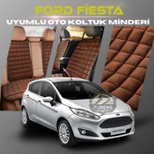 Ford Fiesta Kahverengi Renk Tay Tüyü Cepli & Terletmez Sırtlı Oto Koltuk Minder Seti - Koltuk Koruma Kılıfı (ÖN & ARKA TAM SET) thumbnail 1