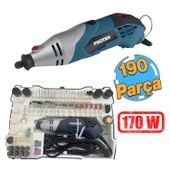 Elektrikli Kalıpçı Seti Gravür Mini 190 Parça Set Ahşap Cam Taş İşleme Zımpara Parlatma Hassas Kesi - 1