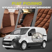 Fiat Fiorino Kahverengi Renk Tay Tüyü Cepli & Terletmez Sırtlı Oto Koltuk Minder Seti - Koltuk Koruma Kılıfı (ÖN & ARKA TAM SET) - 1