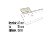 Neodyum Mıknatıs Köşeli  20x10mm , Kalınlık 2 mm ( 3 Adet) - 2