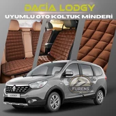 Dacia Lodgy Kahverengi Renk Tay Tüyü Cepli & Terletmez Sırtlı Oto Koltuk Minder Seti - Koltuk Koruma Kılıfı (ÖN & ARKA TAM SET) - 1
