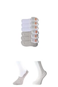 Gri ve Beyaz Erkek Babet Çorap 6 çift thumbnail 1