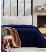 Özdilek Trendy Embos Tek Kişilik Battaniye(155x220)-Art Deco Lacıvert - 1