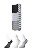 Siyah Gri ve Beyaz Erkek Görünmez Çorap 12 çift thumbnail 1