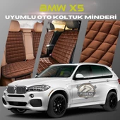 Bmw X5 Kahverengi Renk Tay Tüyü Cepli & Terletmez Sırtlı Oto Koltuk Minder Seti - Koltuk Koruma Kılıfı (ÖN & ARKA TAM SET) - 1