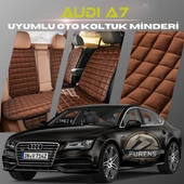 Audi A7 Kahverengi Renk Tay Tüyü Cepli & Terletmez Sırtlı Oto Koltuk Minder Seti - Koltuk Koruma Kılıfı (ÖN & ARKA TAM SET) thumbnail 1